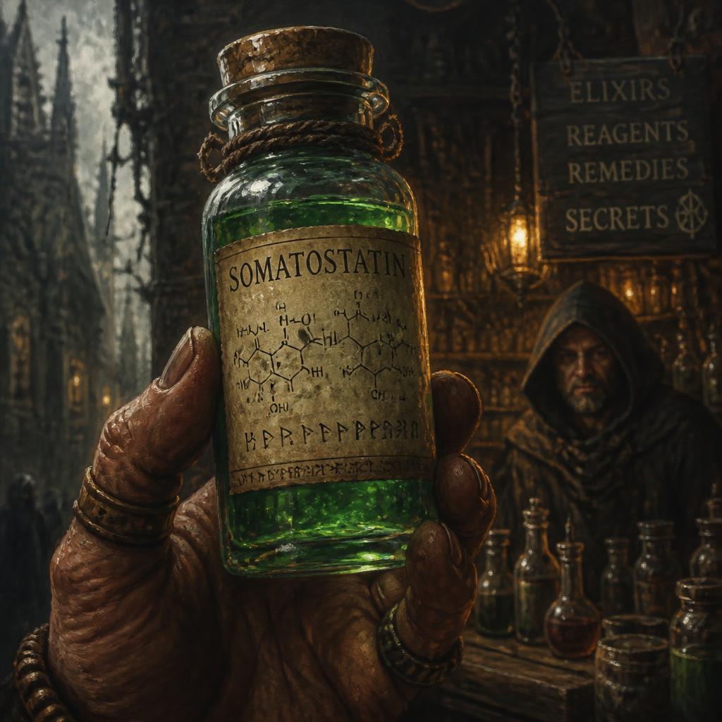 Vial de octreotide, análogo de somatostatina